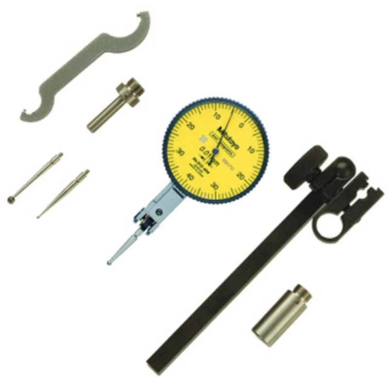 Mitutoyo Quick-Set Dial Test Indicator Full Set, Horizontal, 0.2mm Range - 513-405-10T